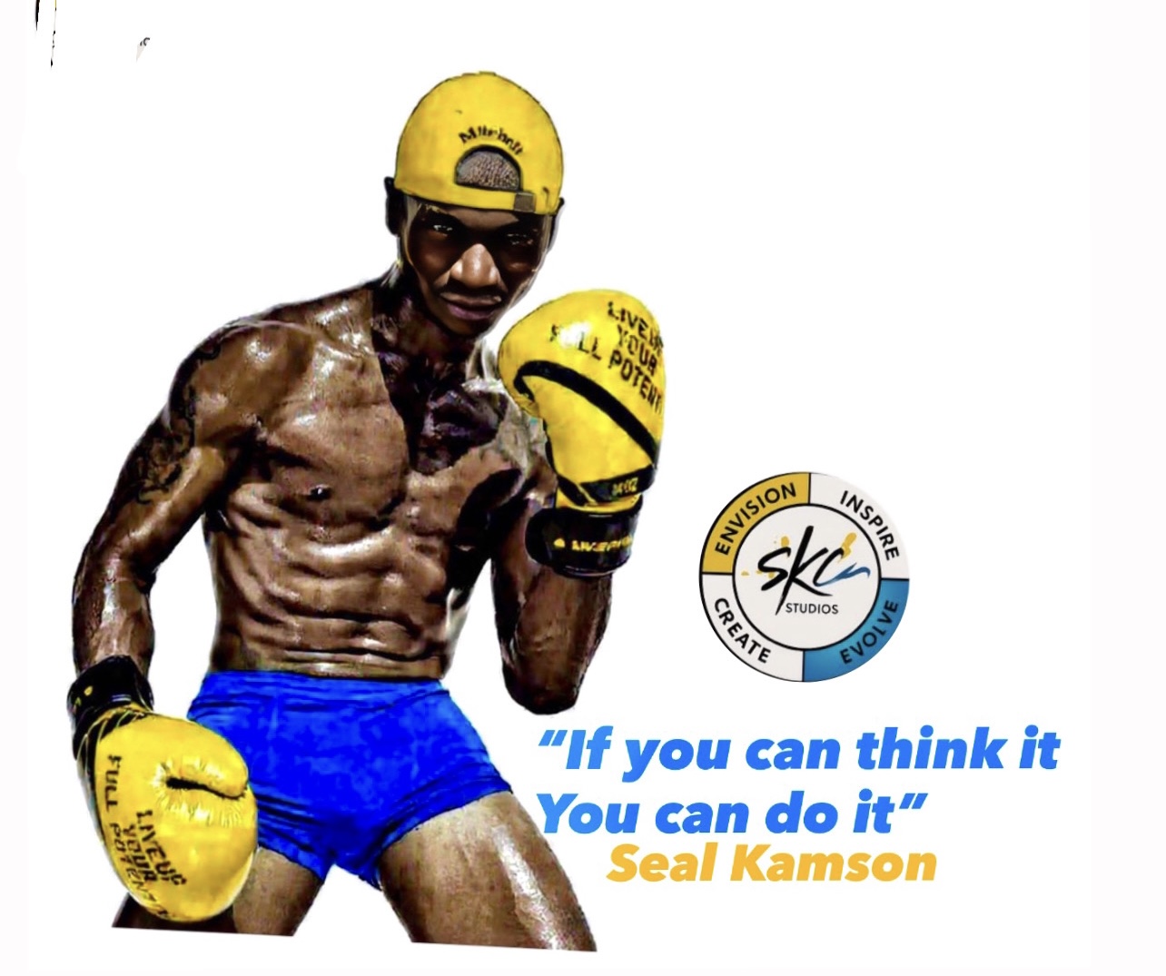 SKC Studios brand image with logo and motivational quote